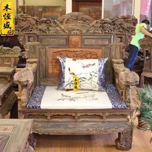 阔叶黄檀沙发大款手工雕刻古典客厅实红木印尼黑酸枝沙发套装组合